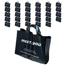 마켓감성 디자인레터링 의류 손잡이백, 블랙, 50개