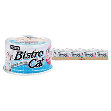 惜時 Bistro Cat 成貓用 特級銀貓健康餐罐, 白身鮪魚 + 吻仔魚, 80g, 24罐