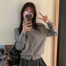 andstyle 女款芭蕾風V領蝴蝶結針織長袖開襟衫 264291