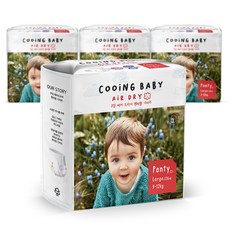 Cooing 에어 드라이 풀커버 팬티형 기저귀 어린이용, 대형(L), 104매