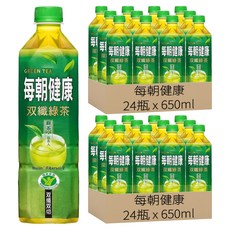 每朝健康 雙纖綠茶, 650ml, 48瓶