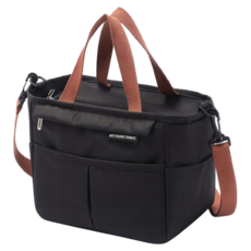 Mega 日式加厚帆布保溫便當包, 黑色, 1個