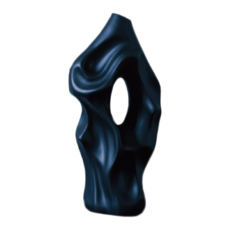 空氣選物 海蝕洞陶瓷花瓶, 黑色