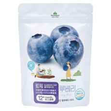 SSALGWAJA 韓國米餅村 無添加寶寶水果脆片, 藍莓, 20g, 1包