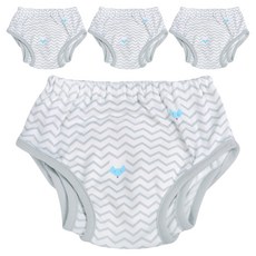 스칸디맘 뱀부 이중날개 배변훈련팬티, 웨이브폭스 그레이, 4개