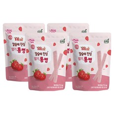 까까 프로엠 칼슘에 진심 딸기 롱뻥 과자, 딸기맛, 30g, 4개