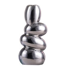 快豹 韓風ins 鵝卵石陶瓷花瓶 卵卵石, 鍍銀色