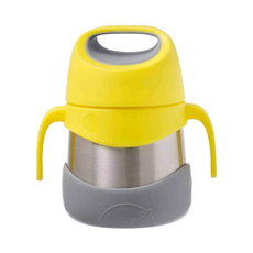 b.box不鏽鋼燜燒罐, 雙層不鏽鋼製造, 易於使用的柔軟可咬叉匙, 易於握持手柄, 檸檬黃, 335ml, 1個