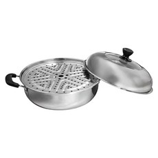 老疊香 304不鏽鋼桑拿火鍋 適用多種爐具 蒸煮燉涮多功能火鍋, 1組, 30cm