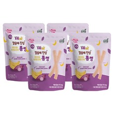 프로엠 유아용 까까 칼슘에 진심 바나나 & 자색고구마 롱뻥, 혼합맛(바나나/자색고구마), 30g, 4개