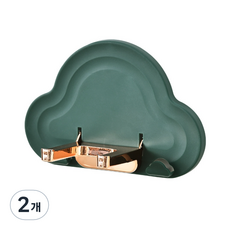 온메이커 욕실 드라이기 구름 받침대 선반, 그린, 2개