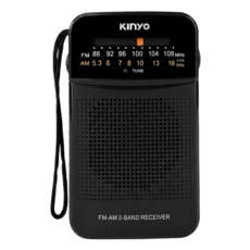 Kinyo AM/FM雙波段收音機 68 x 28 x 118mm 135g, RA-5511, 黑色