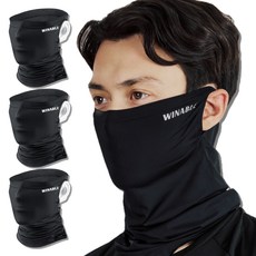 윈어블 라이딩 쿨 마스크 귀걸이형, 블랙, 1세트