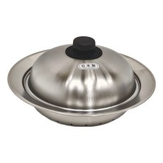 YOSHIKAWA 吉川 日本18-8不銹鋼附蓋蒸煮盤 湯鍋專用型 20-22cm適用, 22cm, 1個
