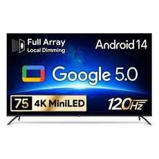 더함 4K UHD QLED MiniLED DLG 120Hz 로컬디밍 돌비 AI 구글 5.0 스마트 TV 방문설치, 191cm(75인치), UA751MINILED Google5.0 120Hz 2025C, 벽걸이형