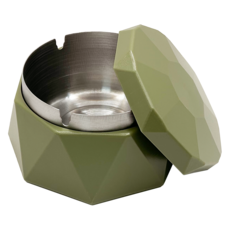 냄새차단 뚜껑 스테인레스 재떨이, 그린, 1개