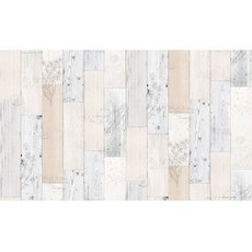 HYUNDAE sheet 壁紙 100*100cm, 植物白木色(HVW22511), 1捲