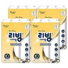 Living SOFT TISSUE 純淨雛菊3層高級捲筒衛生紙, 30m, 4個, 30入