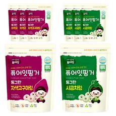 퓨어잇 핑거 동그란 자색고구마링 2p + 시금치링 2p, 자색고구마, 시금치, 2세트