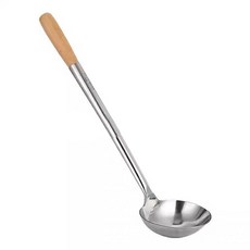 PEARL LIFE 珍珠金屬 紫陽花木柄湯勺, 木柄 + 銀色, 1個