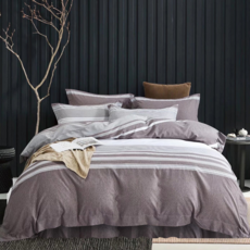 J-bedtime 床寢時光 天絲抗菌舖棉兩用被套六件式床罩組-加大-都市條紋-VMB7879L