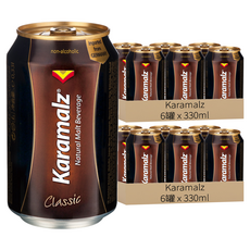 Karamalz 卡麥隆黑麥汁 嚴選大麥芽釀製 無防腐劑 無化學添加物 含蛋白質、鐵、鈣、鋅 維他命B群 無脂肪 全素可用, 330ml, 12罐