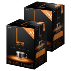 LOOKAS9 經典深焙美式咖啡沖泡包, 1.15g, 130條, 2盒