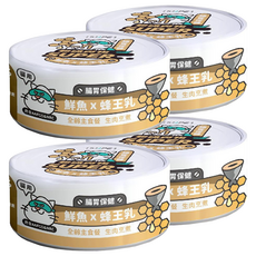 nu4PET 陪心寵糧 全齡貓 SUPER小白主食罐, 鮮魚+蜂王乳, 80g, 1罐, 鮮魚 + 蜂王乳, 4罐