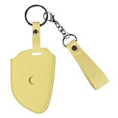 오시에나 자동차 가죽 스마트 차키케이스 스프링 키홀더, 레몬옐로우, BMW-C타입