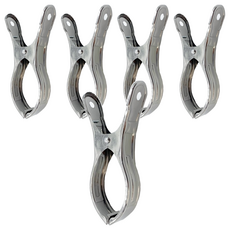 金屬製不鏽鋼曬衣夾 特大號 5個, 不鏽鋼 銀色, 1組