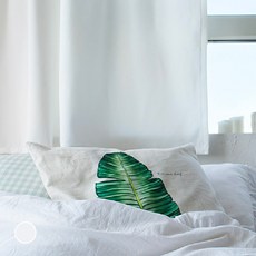 金絲線三層編織白色遮光窗簾 2入 + 窗簾綁帶組, 白色