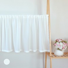 飄逸雪紡短窗簾, 白色