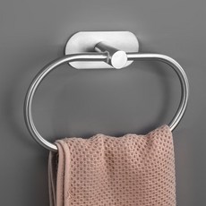 efactory Judy N 304不鏽鋼無痕飯店浴室毛巾架, 銀色橢圓形