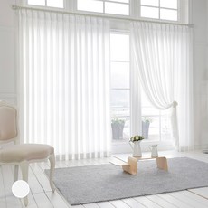 Casafelice 雪紡常春藤窗簾 + 掛鉤套組, 白色