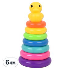 7단 오리 링토스 링쌓기, 혼합색상, 6세트