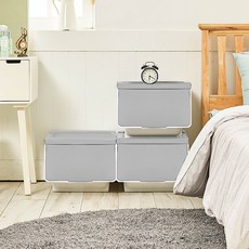 샤바스 컬러스토리 슬라이딩 리빙박스, 그레이, 400 x 415 x 310 mm, 3개