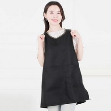 Clean Uniform 生活防水兩側開衩連身圍裙, 黑色, 1個