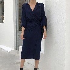 페이퍼먼츠 미디 랩 벨트 하객 내추럴 원피스 13731