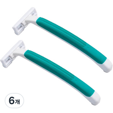 藍色市集 雙刃不鏽鋼刮鬍刀 綠色, 6個, 1入