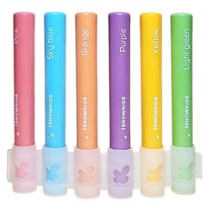 SNOWKIDS 幼兒馬卡龍水洗彩繪塗鴉筆 6色組, 食品級成分, 濕紙巾可擦淨, 潮水藍 + 玫紅粉 + 檸檬黃 + 萊姆綠 + 芋藕紫 + 橙柚橘, 1組
