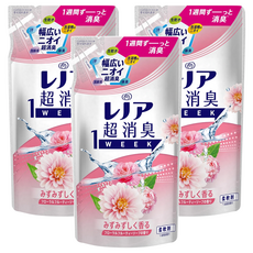 Lenor 蘭諾 日本原裝進口 1WEEK 超強除臭衣物柔軟精補充包 玫瑰花香, 380ml, 3包