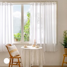 The Zari 高級高密度雪紡窗簾, 白色