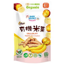 BABY SECRET 寶寶的秘密 有機米菓, 花東米 + 香蕉 + 地瓜, 25g, 1包