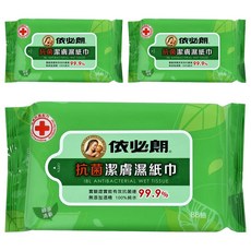 依必朗 抗菌超柔潔膚濕紙巾 綠茶清新, 88張, 3包
