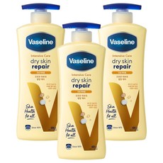 바세린 인텐시브 케어 드라이 스킨 리페어 바디로션, 400ml, 3개