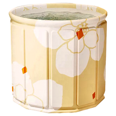 西格傢飾 折疊收納免安裝泡澡桶, 70 x 65cm, 日光黃, 1個