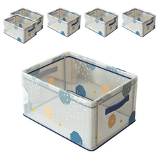 Mass 生活好物 卡通鋼架衣服折疊收納箱, 七裏香, 6個