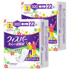 whisper 好自在 日本原裝進口 超吸收成人護墊 成人尿布 300cc, 37cm, 22片, 2包