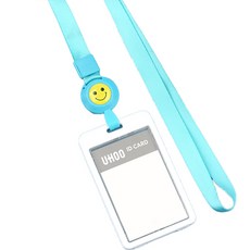 UHOO 微笑員工證件套伸縮扣環掛繩, 薄荷綠, 1個