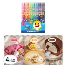 MOLANG 綜合練習本 3本 + Jongie Nara 碰碰狐 鯊魚寶寶 彩色鉛筆 12色 文具組, 隨機出貨(綜合練習本), 4套